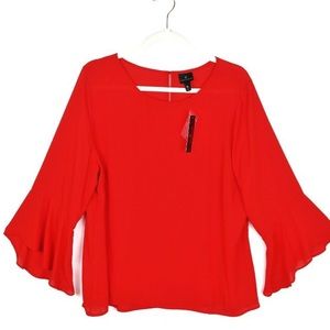 WORTHINGTON red dress shirt w/ Bell Sleeves